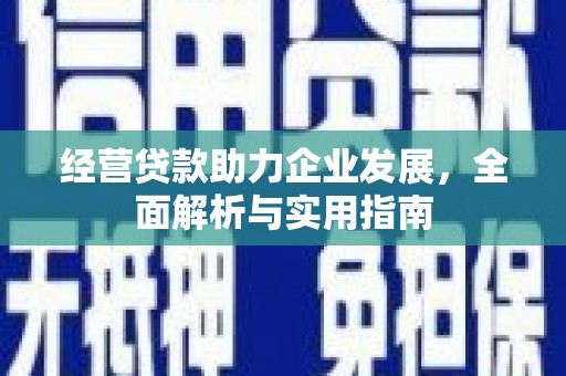 武威经营贷款助力企业发展，全面解析与实用指南