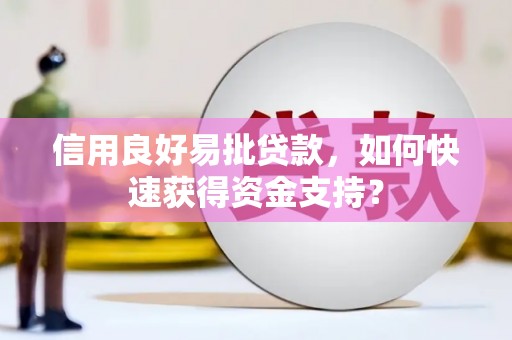 武威信用良好易批贷款，如何快速获得资金支持？