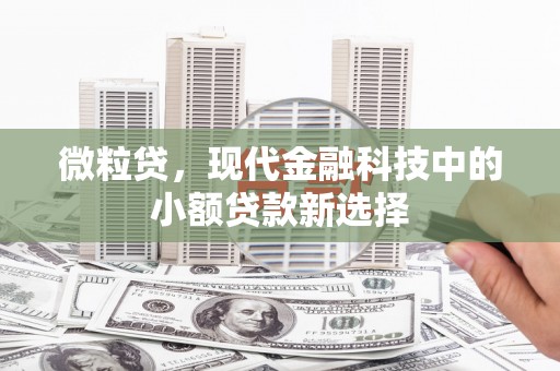 武威微粒贷，现代金融科技中的小额贷款新选择