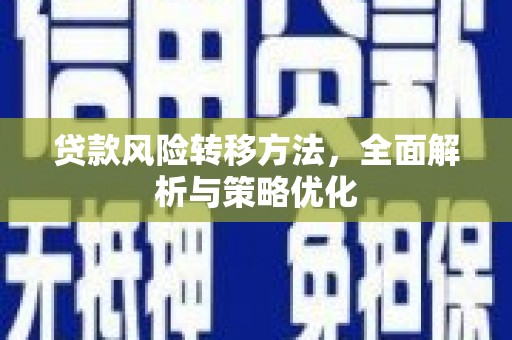 武威贷款风险转移方法，全面解析与策略优化