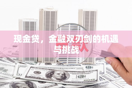 武威现金贷，金融双刃剑的机遇与挑战