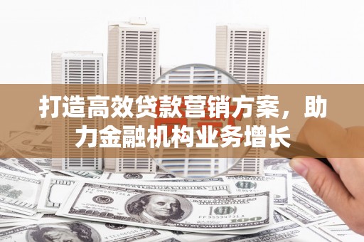 武威打造高效贷款营销方案，助力金融机构业务增长