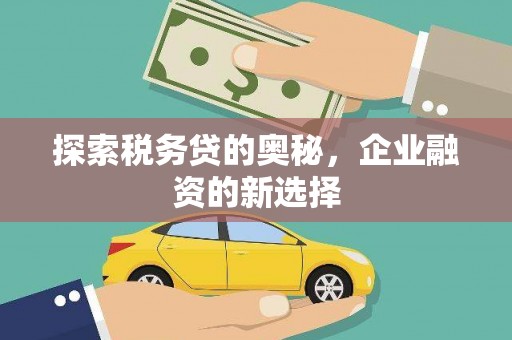 武威探索税务贷的奥秘，企业融资的新选择