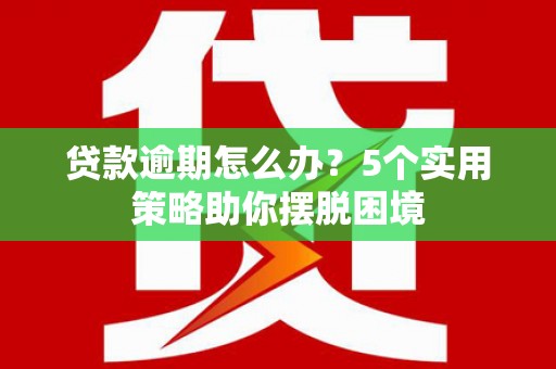 武威贷款逾期怎么办？5个实用策略助你摆脱困境