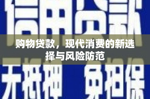 武威购物贷款，现代消费的新选择与风险防范