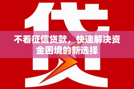 武威不看征信贷款，快速解决资金困境的新选择
