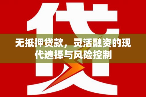 武威无抵押贷款，灵活融资的现代选择与风险控制