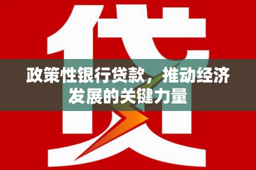 武威政策性银行贷款，推动经济发展的关键力量