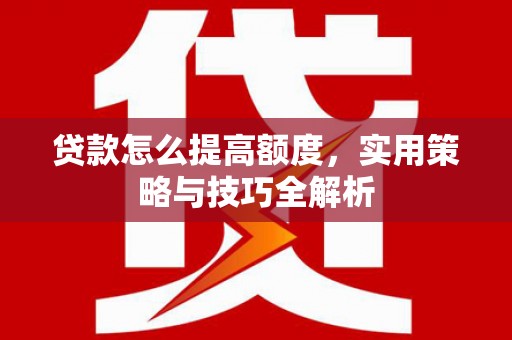 武威贷款怎么提高额度，实用策略与技巧全解析