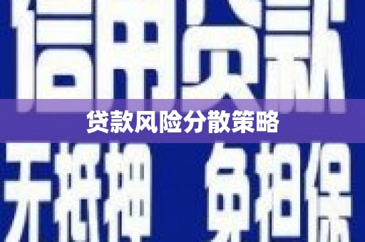 武威贷款风险分散策略