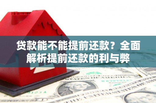 武威贷款能不能提前还款？全面解析提前还款的利与弊