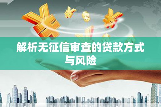 武威解析无征信审查的贷款方式与风险