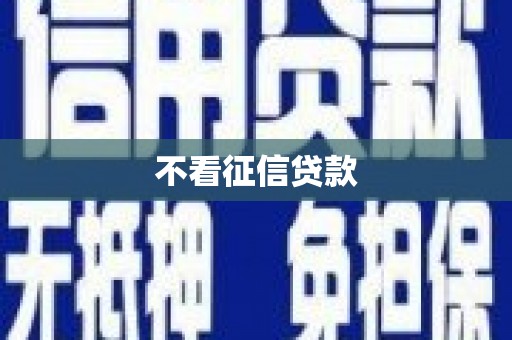 武威不看征信贷款