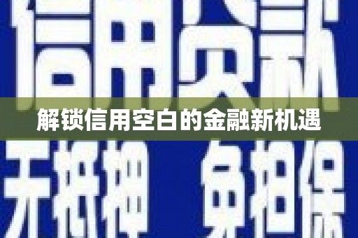 武威解锁信用空白的金融新机遇