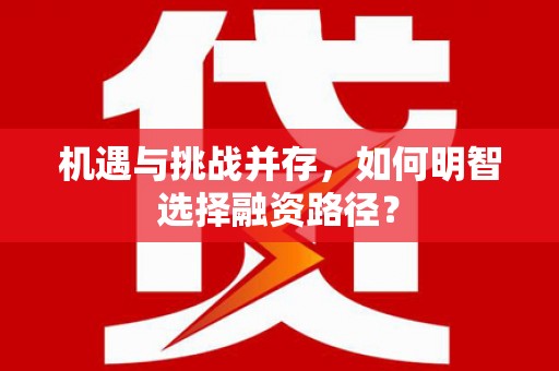 武威机遇与挑战并存，如何明智选择融资路径？